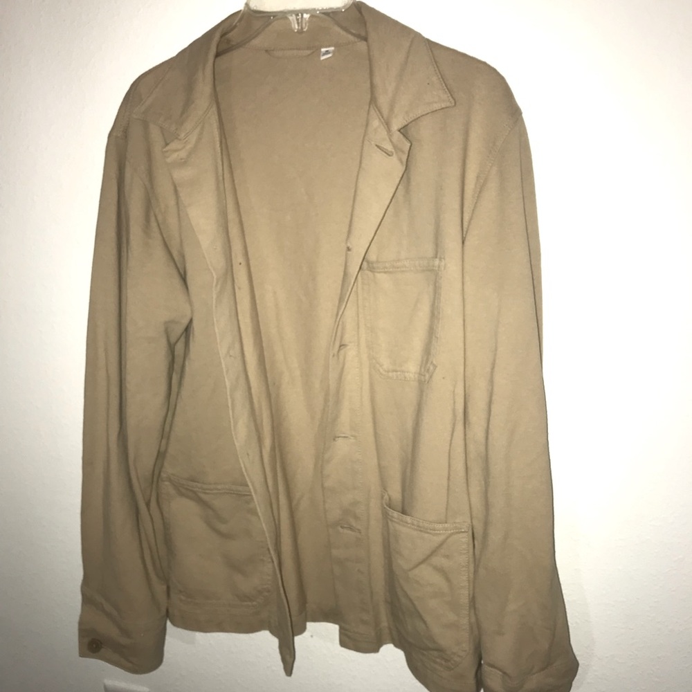 XS tan khaki cloth jacket shirt long sleeve